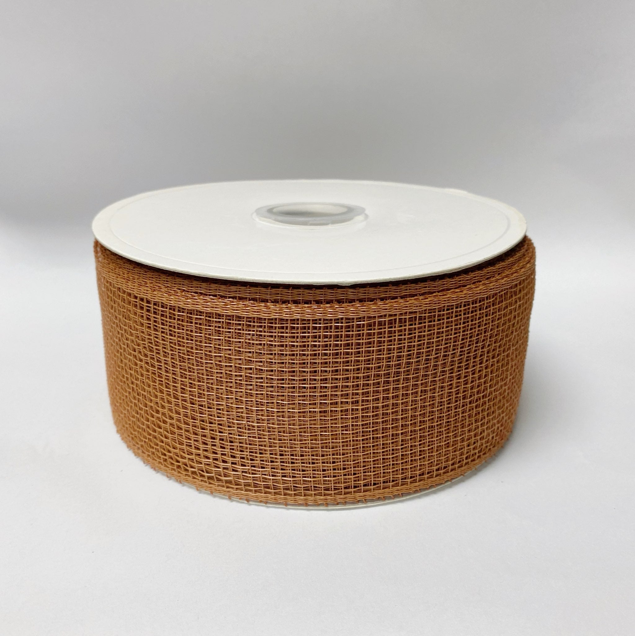 Milky Brown - Floral Mesh Ribbon - ( 2-1/2 inch x 25 Yards )