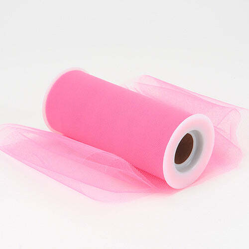 Shocking Pink 18 Inch Tulle Fabric Roll 25 Yards
