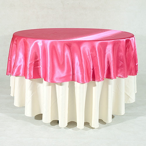 Fuchsia - 108 Inch Satin Round Tablecloths - ( 108 inch | Round )