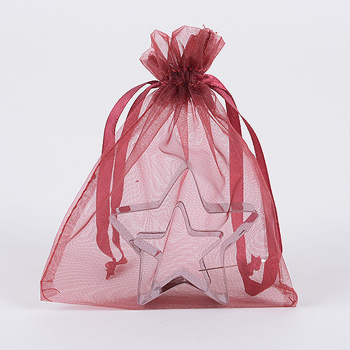 Burgundy - Organza Bags - ( 4 x 5 Inch - 10 Bags )