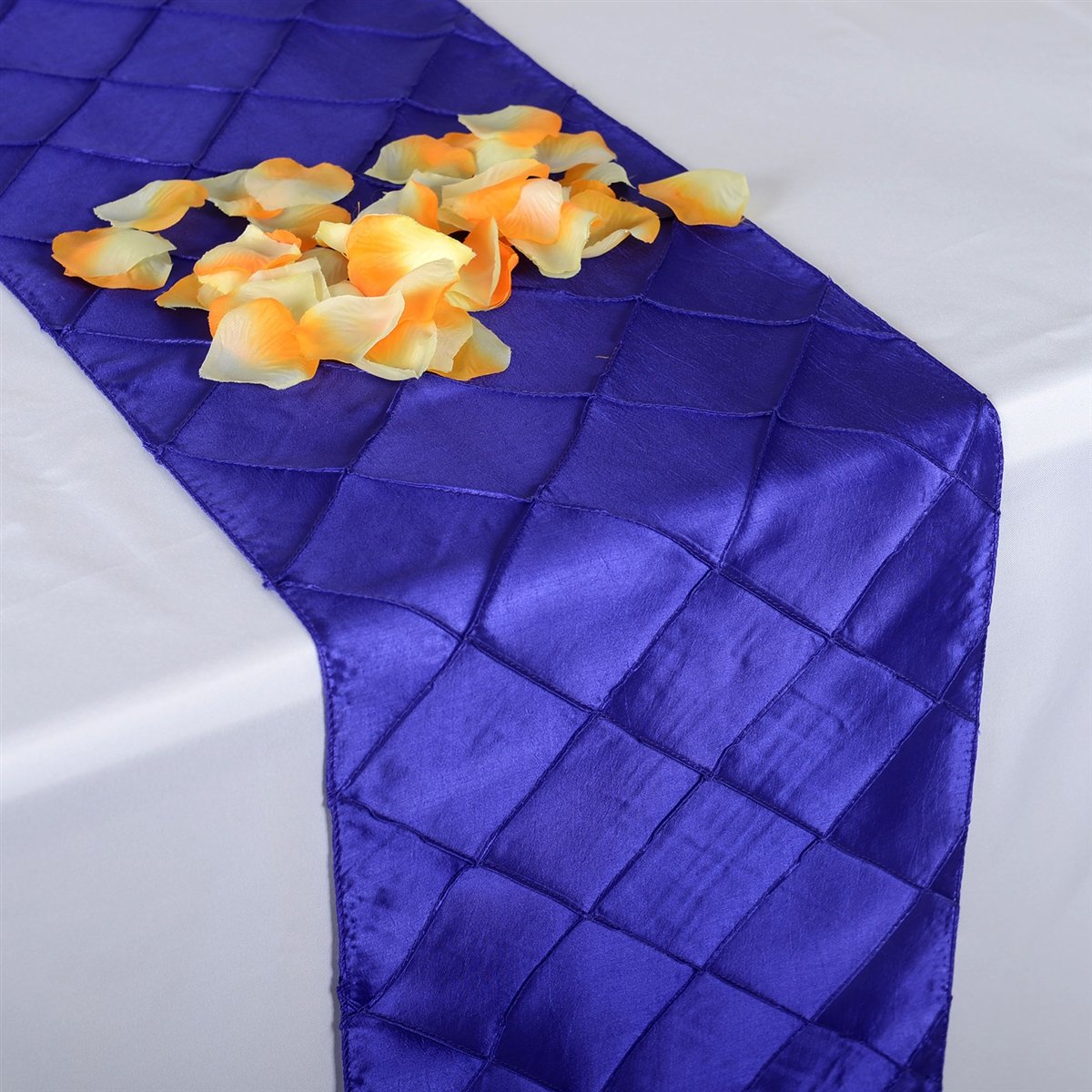 Purple - 12 inch x 108 inch Pintuck Satin Table Runner