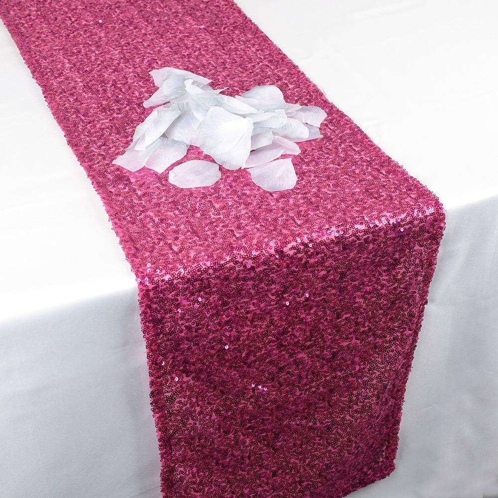 Fuchsia Duchess Sequin Table Runner