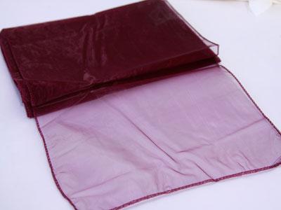 Burgundy - Organza Table Runners - ( 14 inch x 108 inches )