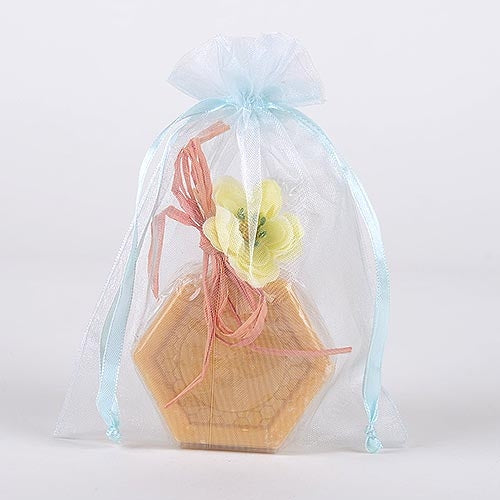 10 Light Blue 22x25.5 Organza Favor Bags