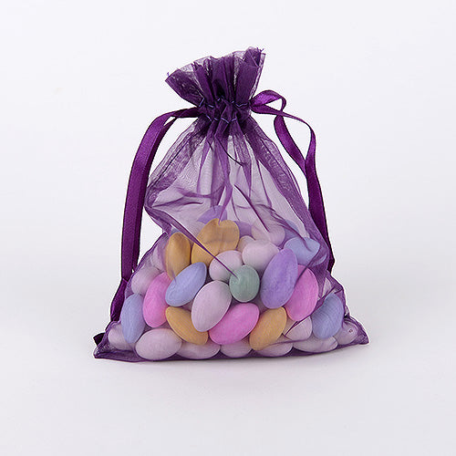 Plum - Organza Bags - ( 4 x 5 Inch - 10 Bags )