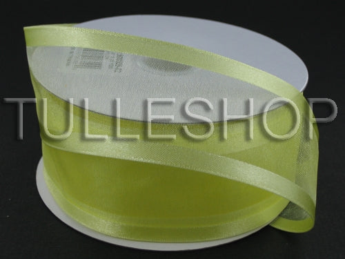 1-1/2 Inch Baby Maize Organza Ribbon Two Satin Edges