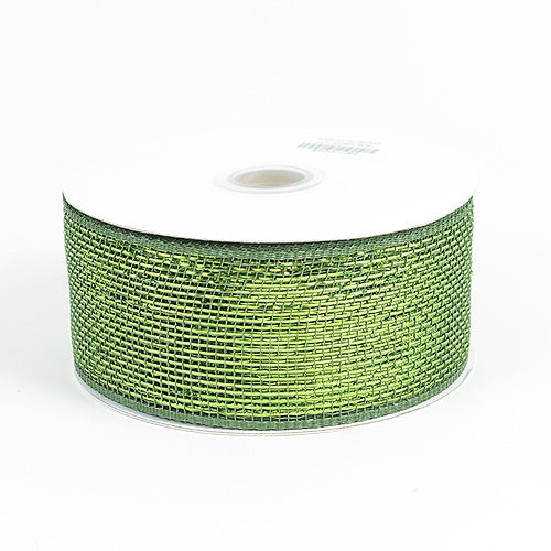 Moss - Metallic Deco Mesh Ribbons - ( 2.5 inch x 25 yards )