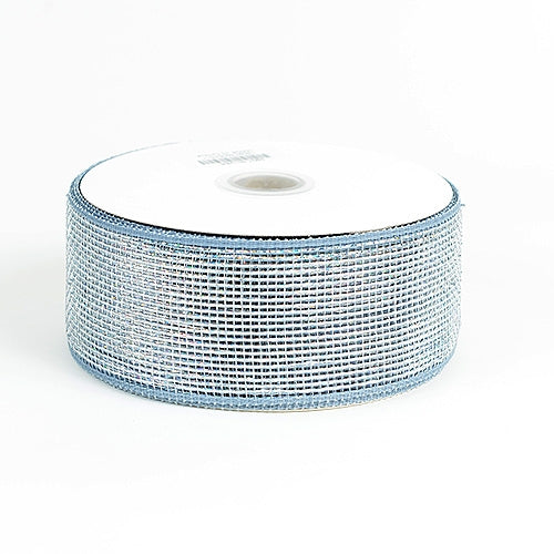 Silver - Metallic Deco Mesh Ribbons - ( 2.5 inch x 25 yards )