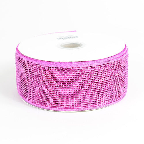 Fuchsia - Metallic Deco Mesh Ribbons - ( 2.5 inch x 25 yards )