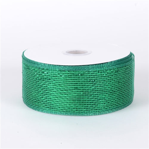 Emerald - Metallic Deco Mesh Ribbons - ( 4 inch x 25 yards )