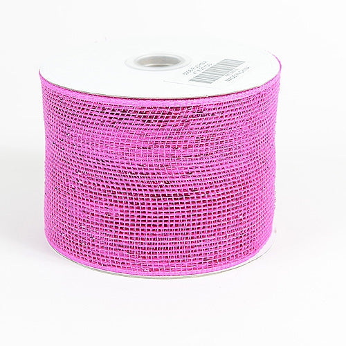 Fuchsia - Metallic Deco Mesh Ribbons - ( 4 inch x 25 yards )