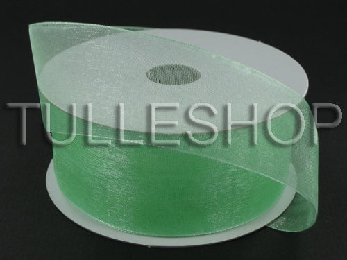 1-1/2 Inch Minty Green Organza Ribbons