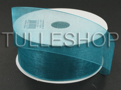 3/8 Inch Teal Organza Ribbons