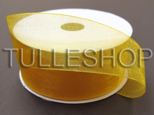 3/8 Inch Light Gold Organza Ribbons