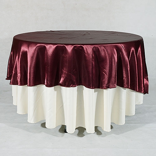 Burgundy 70 Inch Round Satin Tablecloths