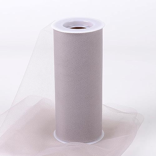 Silver 6 Inch Tulle Fabric Roll 25 Yards