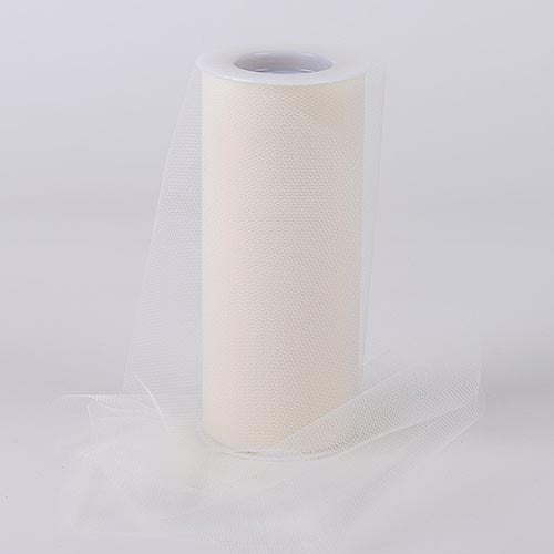 Ivory 6 Inch Tulle Fabric Roll 25 Yards