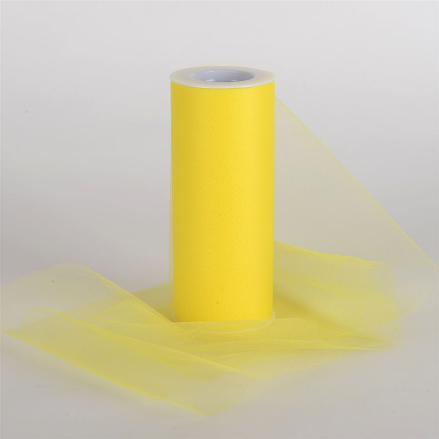 Yellow 6 Inch Tulle Fabric Roll 25 Yards