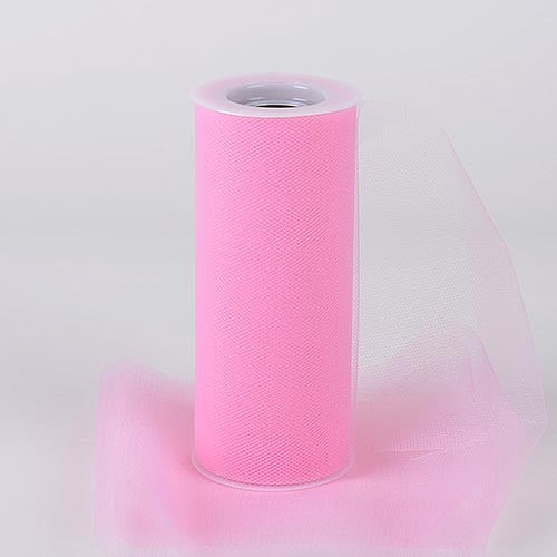 Pink 6 Inch Tulle Fabric Roll 25 Yards