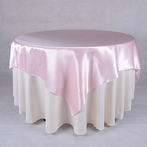 Light Pink 72 x 72 Inch Square Satin Overlay