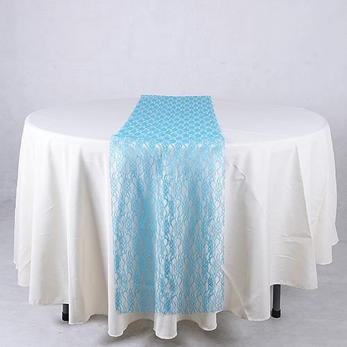 Turquoise - Lace Table Runners - ( 14 inch x 108 inches )