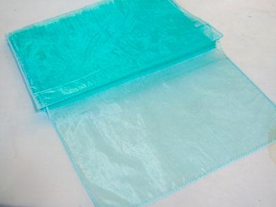 Aqua - Organza Table Runners - ( 14 inch x 108 inches )