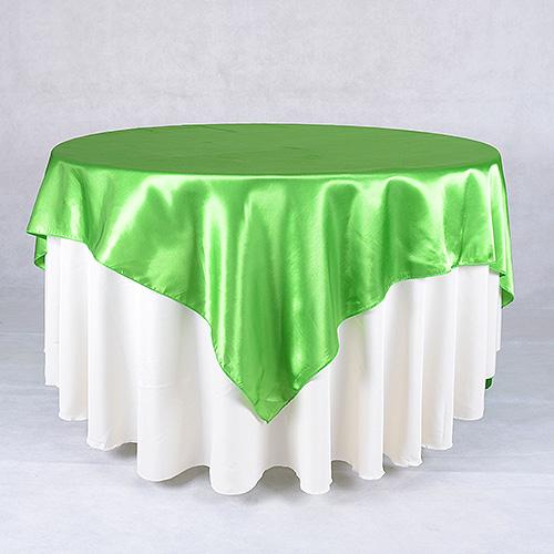 Apple Green - 90 x 90 Square Satin Table Overlays