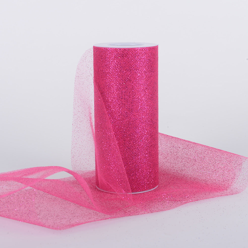 Fuchsia Glitter Tulle 6x10 Yards