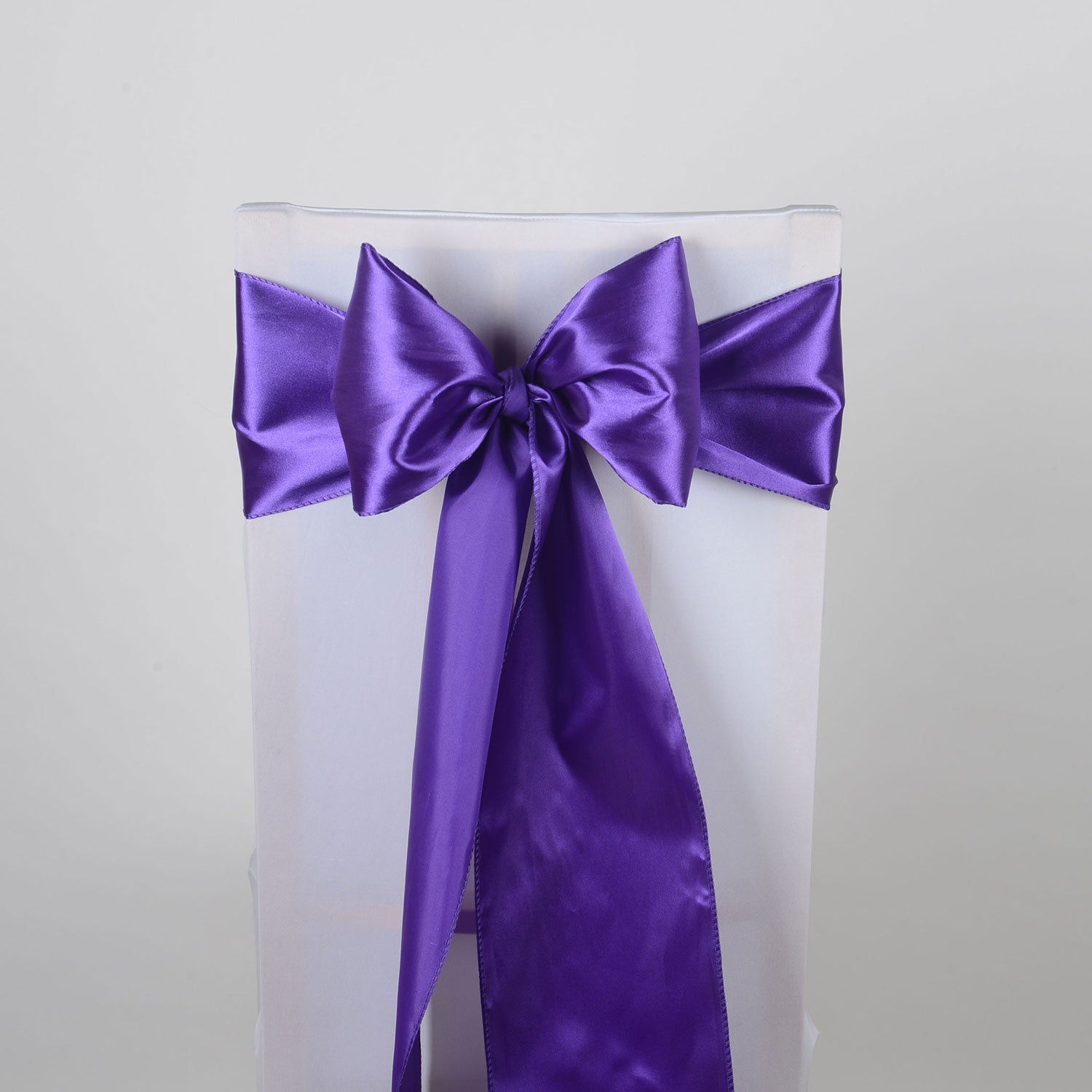 Purple - Satin Chair Sash - ( Pack of 10 Piece - 6 inches x 106 inches )