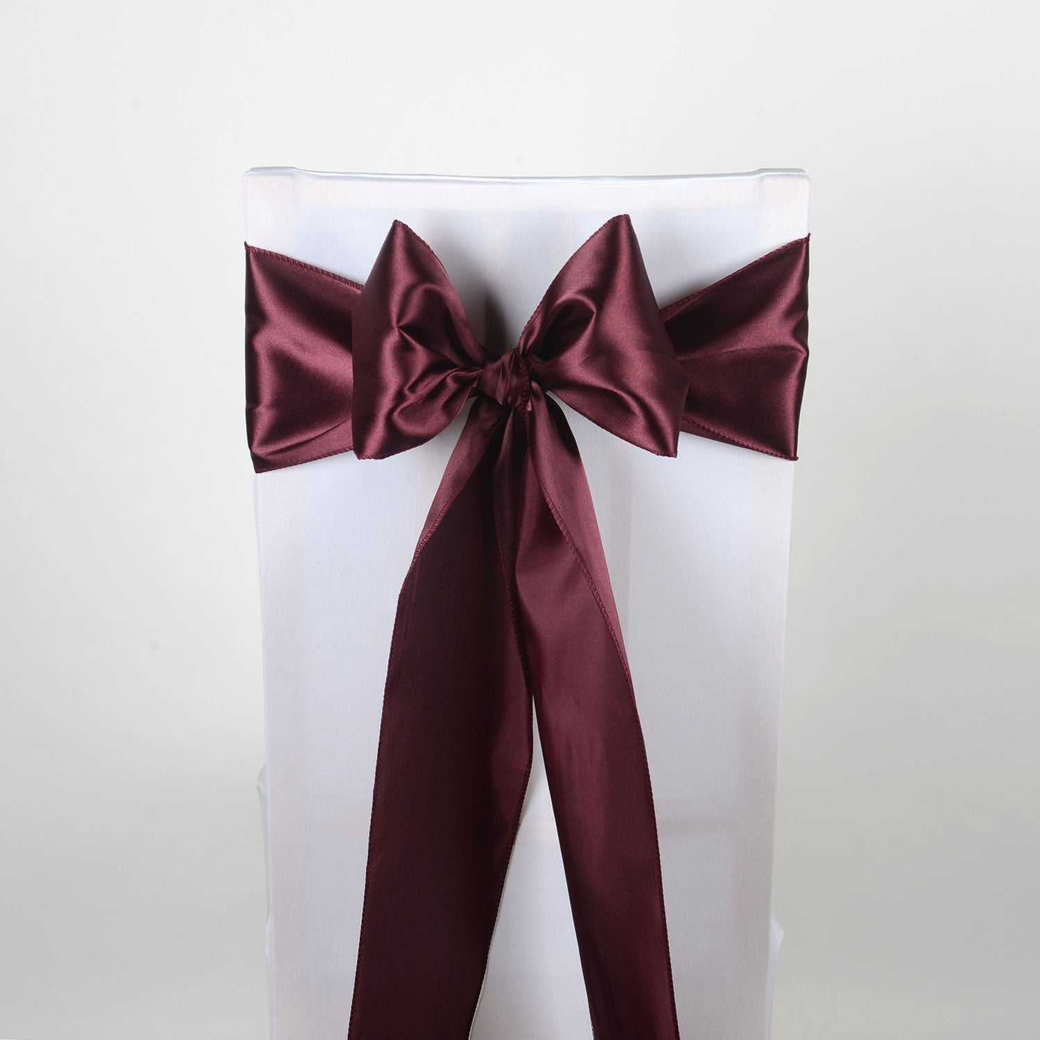 Burgundy - Satin Chair Sash - ( Pack of 10 Piece - 6 inches x 106 inches )