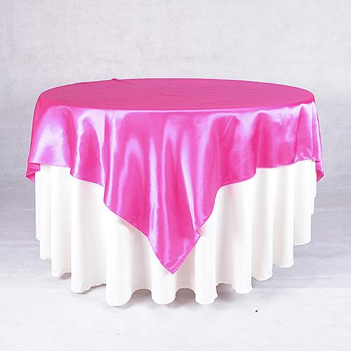 Fuchsia - 90 x 90 Square Satin Table Overlays