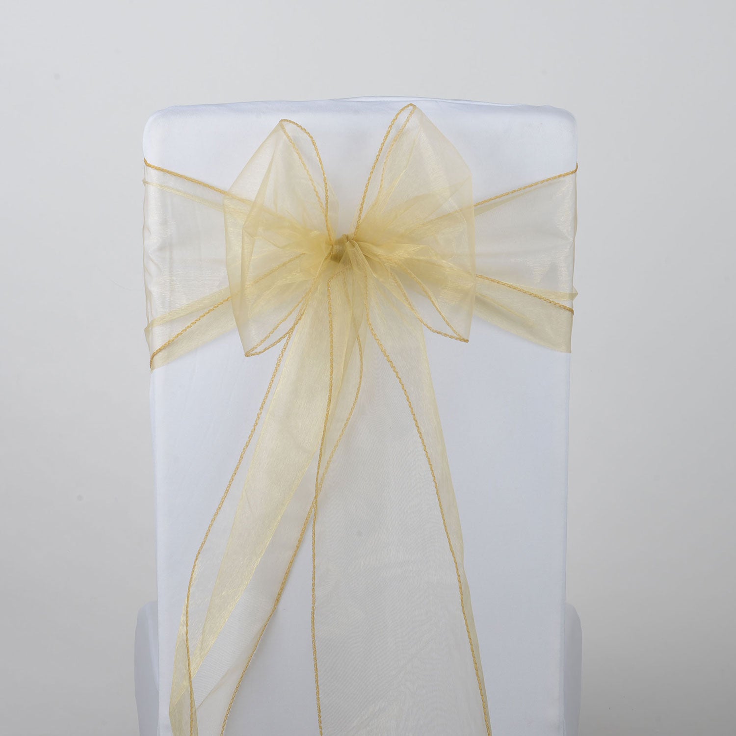 Gold - Organza Chair Sash - ( Pack of 10 Piece - 8 inches x 108 inches )