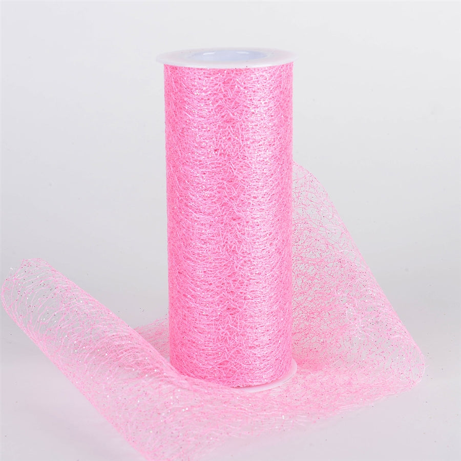 6 x 10 Yd Glitter Sisal Mesh Roll - Light Pink