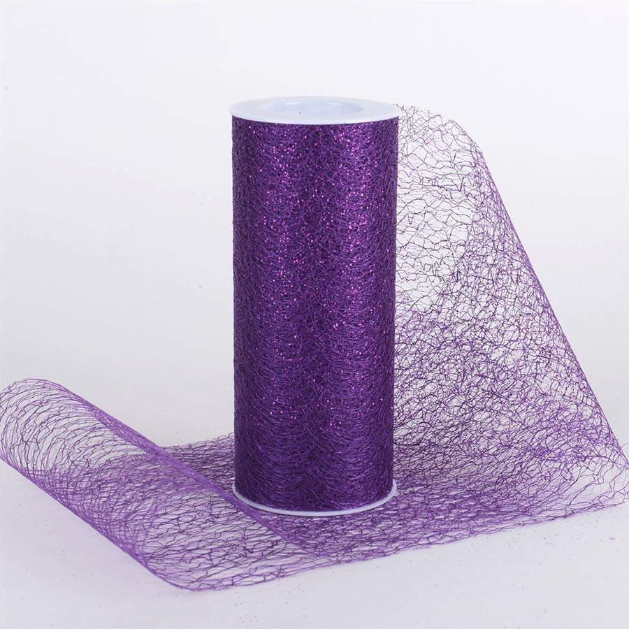 6 x 10 Yd Glitter Sisal Mesh Roll -  Purple