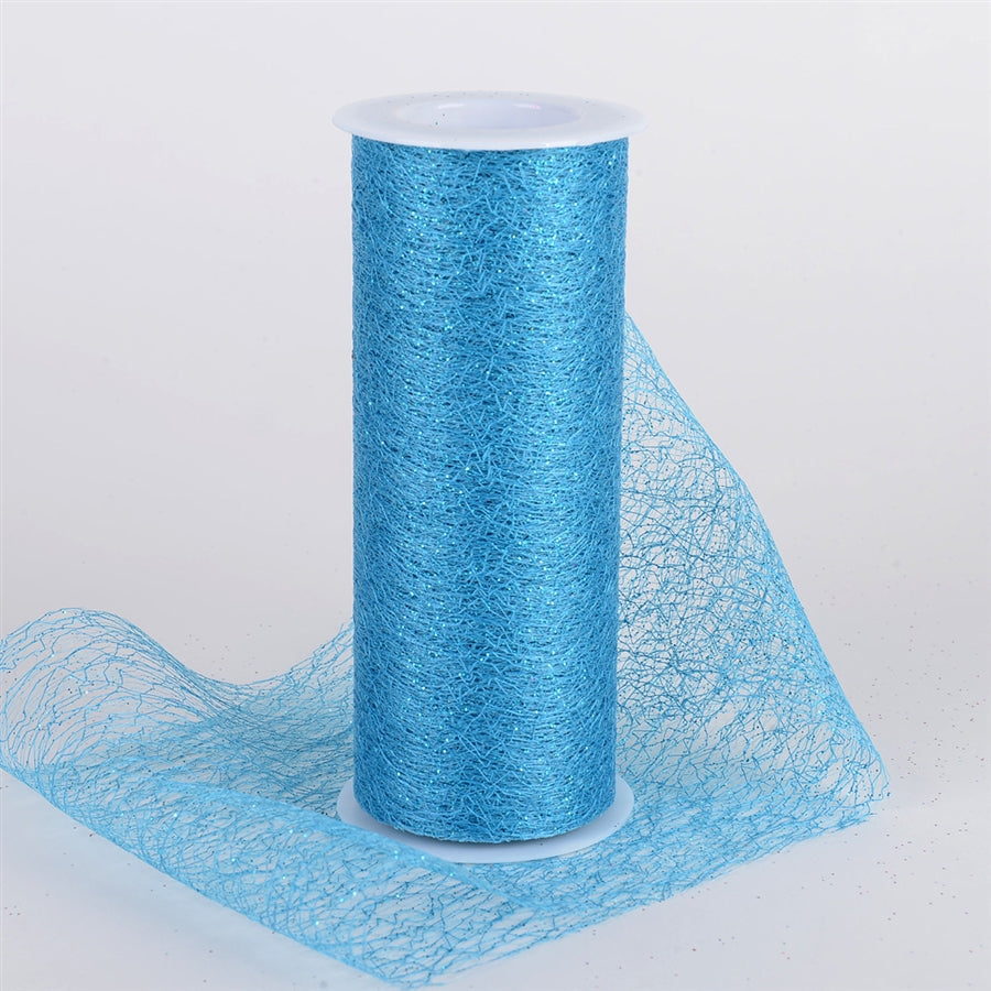 6 x 10 Yd Glitter Sisal Mesh Roll -  Turquoise