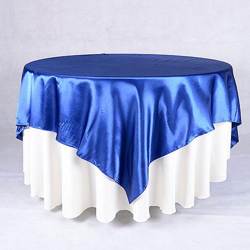 Navy Blue - 90 x 90 Square Satin Table Overlays