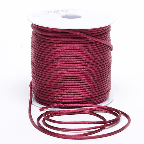 Wine 3 mm Rattail Satin Cord 100 Yards