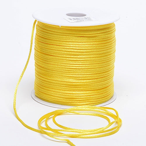 Yellow 3 mm Rattail Satin Cord 100 Yards