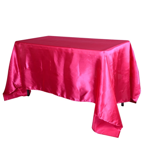 Fuchsia 60 Inch x 102 Inch Rectangular Satin Tablecloths