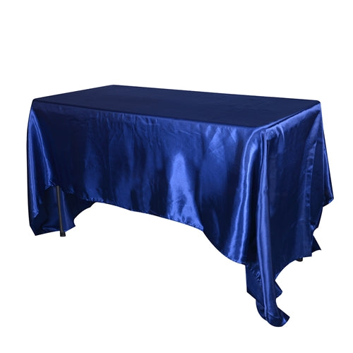 Navy Blue 90 Inch x 156 Inch Rectangular Satin Tablecloths