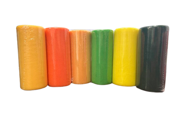 6 Pack- Light Gold* Orange* Old Gold* Emerald* Yellow* Black - Tulle ( 6 Inch | 25 Yards )