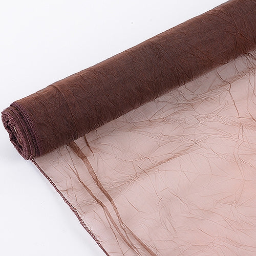 Chocolate Brown Crinkle Organza Fabrics 24x10 Yards