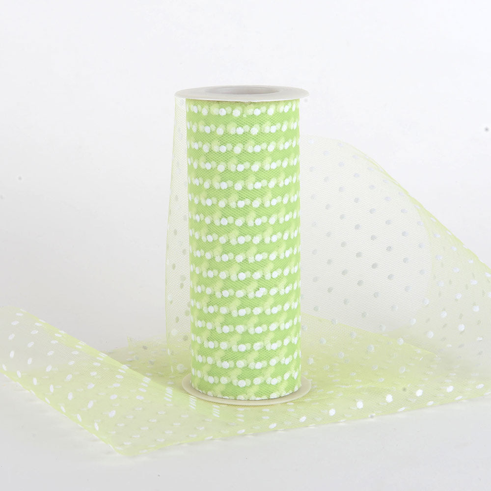 Apple Green Swiss Dot Wholesale Nylon Tulle 6 inch x 10 yards