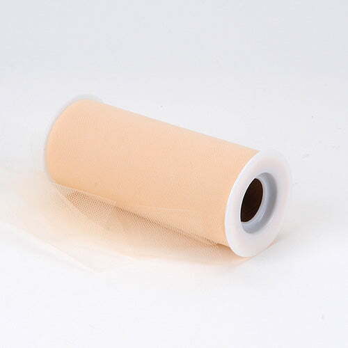 Beige 6 Inch Tulle Fabric Roll 25 Yards
