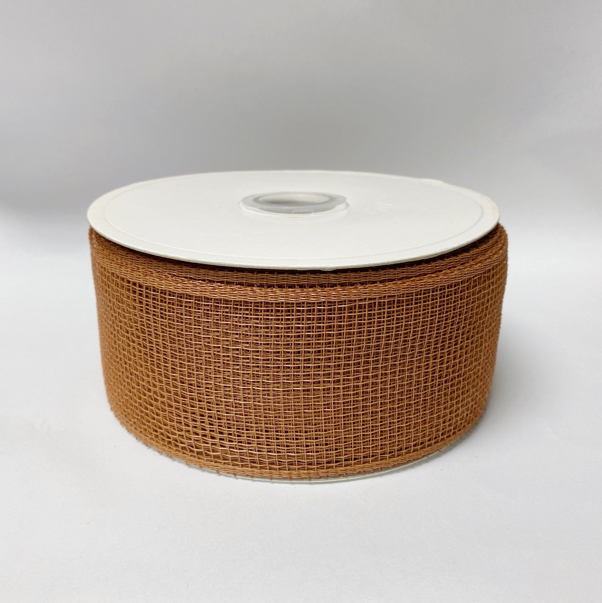 Brown - Floral Mesh Ribbon - ( 4 Inch x 25 Yards )