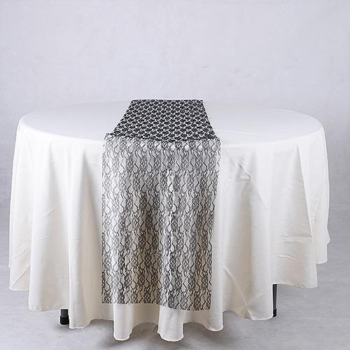 Black - Lace Table Runners - ( 14 inch x 108 inches )