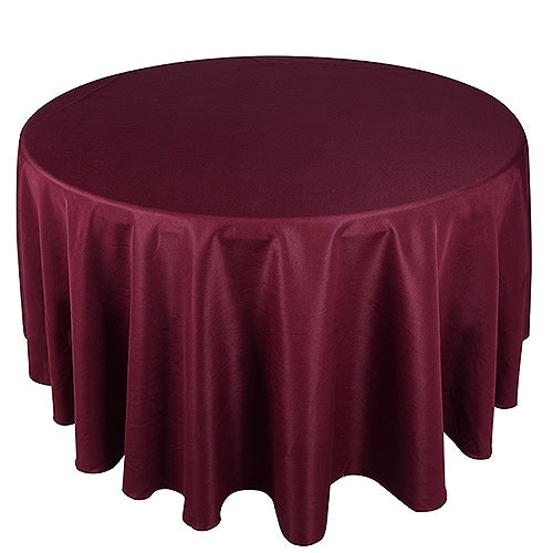 Burgundy 108 Inch Polyester Round Tablecloths