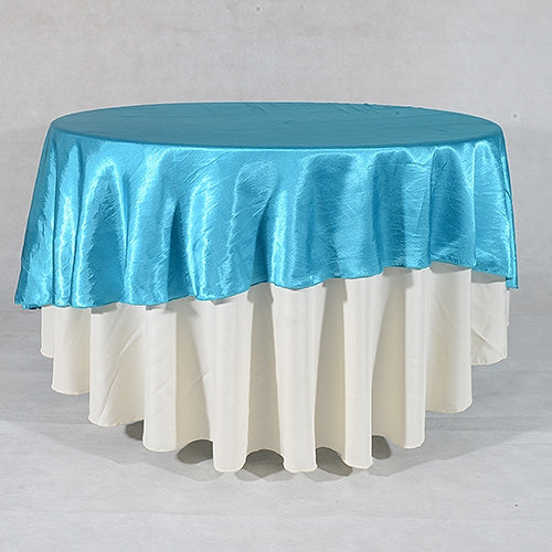 Turquoise - 108 Inch Satin Round Tablecloths - ( 108 inch | Round )