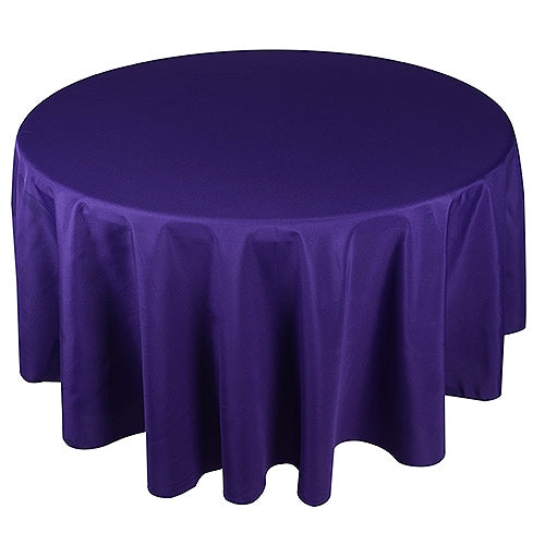 Purple 108 Inch Polyester Round Tablecloths