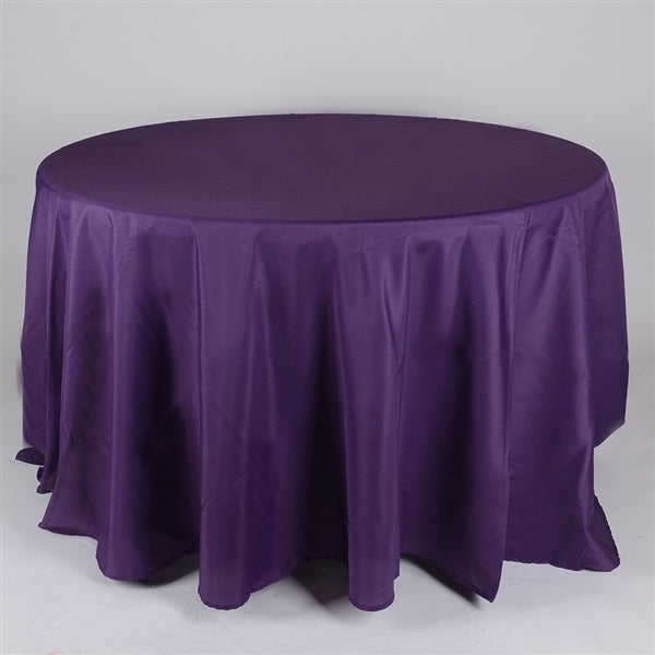 Plum 108 Inch Polyester Round Tablecloths